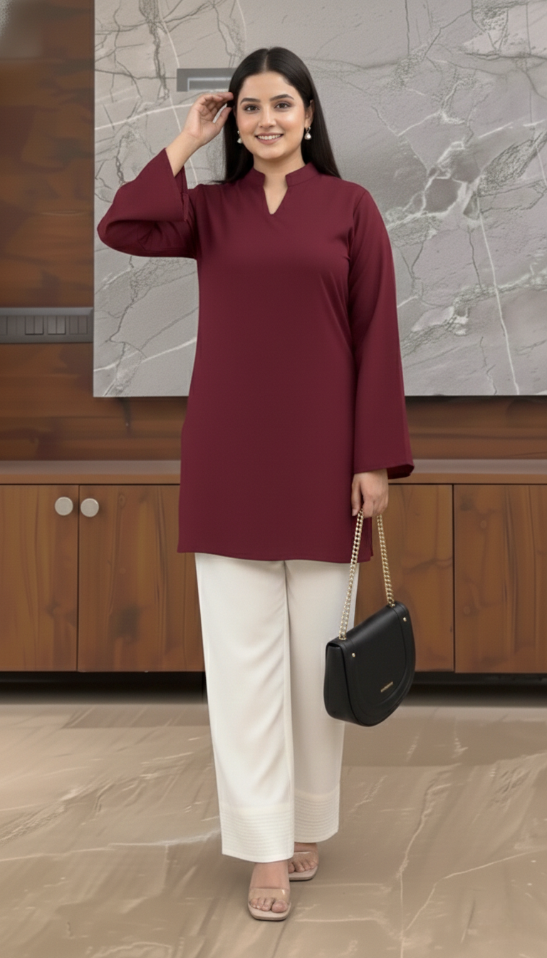 Crimson Rayon Co-ord Set